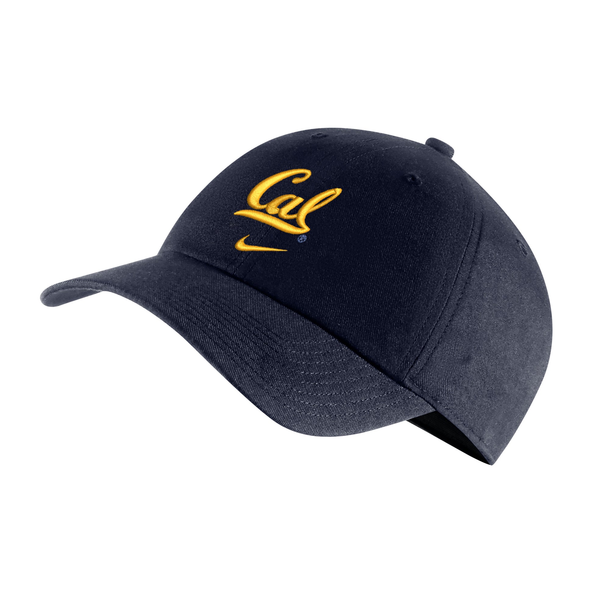 U.C. Berkeley embroidered Cal script & Nike swoosh campus hat-Navy-Shop College Wear