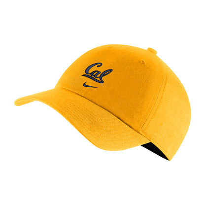 U.C. Berkeley Cal embroidered & Nike swoosh campus hat-Gold-Shop College Wear