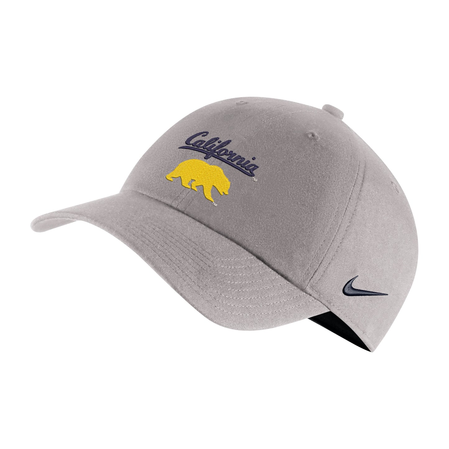 U.C. Berkeley Cal embroidered & Swoosh campus hat-Pewter-Shop College Wear