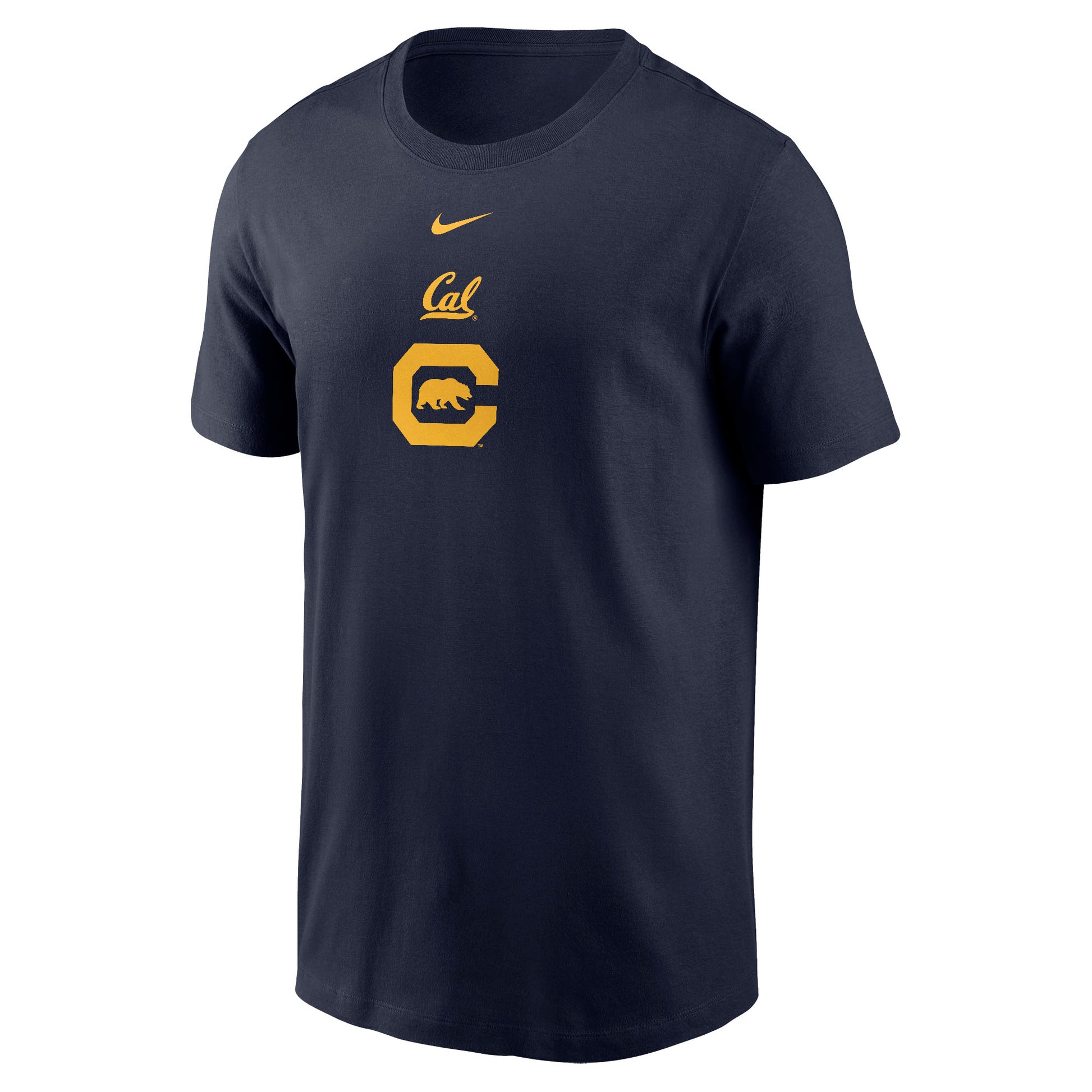 U.C. Berkeley Cal over C logo and Bear mascot Nike legend Dri-Fit T-Shirt-Navy-Shop College Wear