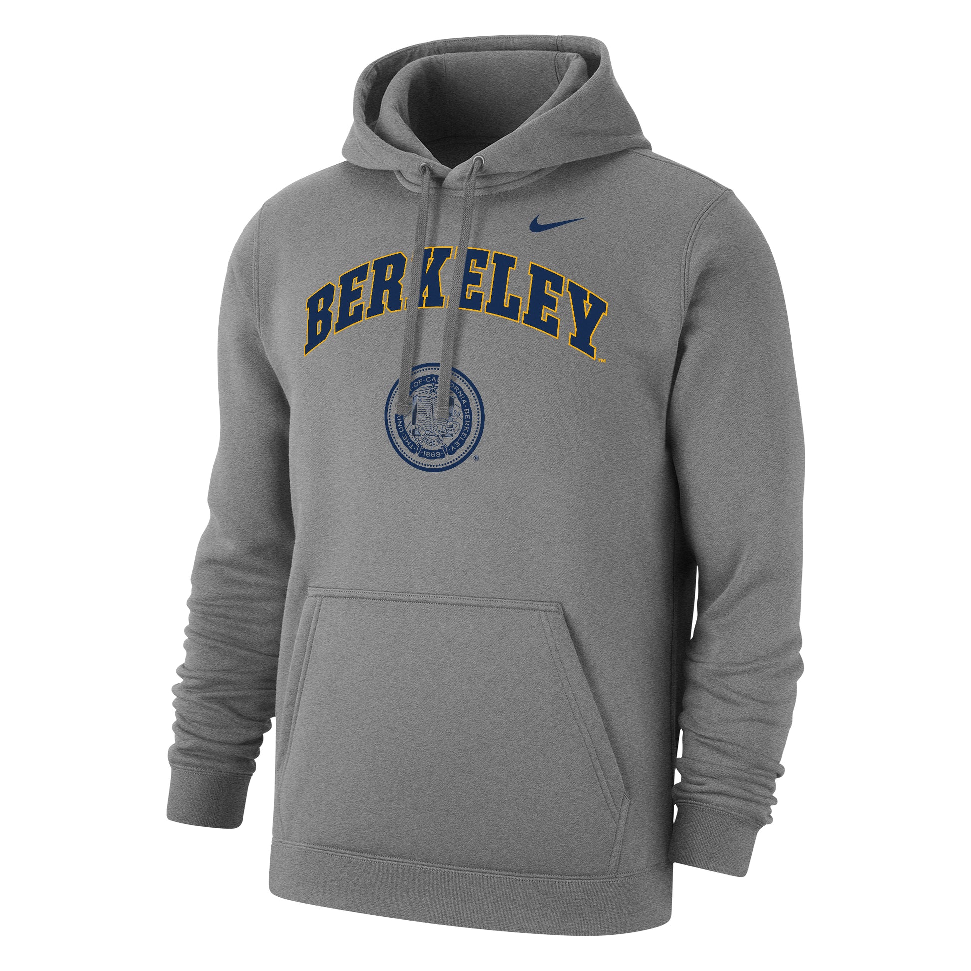 U.C. Berkeley arch and seal club fleece hoodie sweatshirt-Grey-Shop College Wear