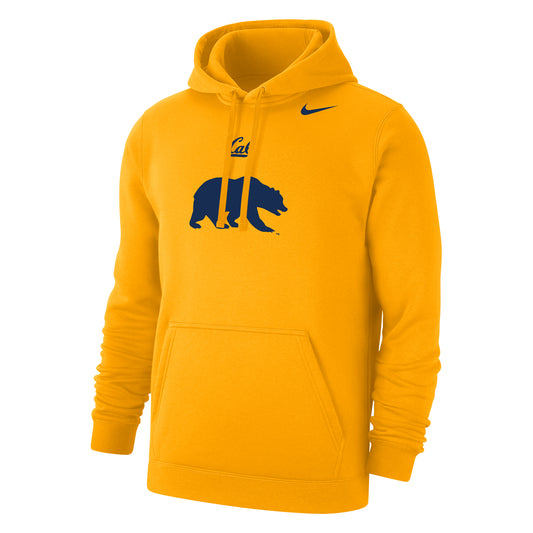 U.C. Berkeley Cal Berkeley Nike hoodie with Script Cal over the bear mascot sweatshirt-Gold-Shop College Wear