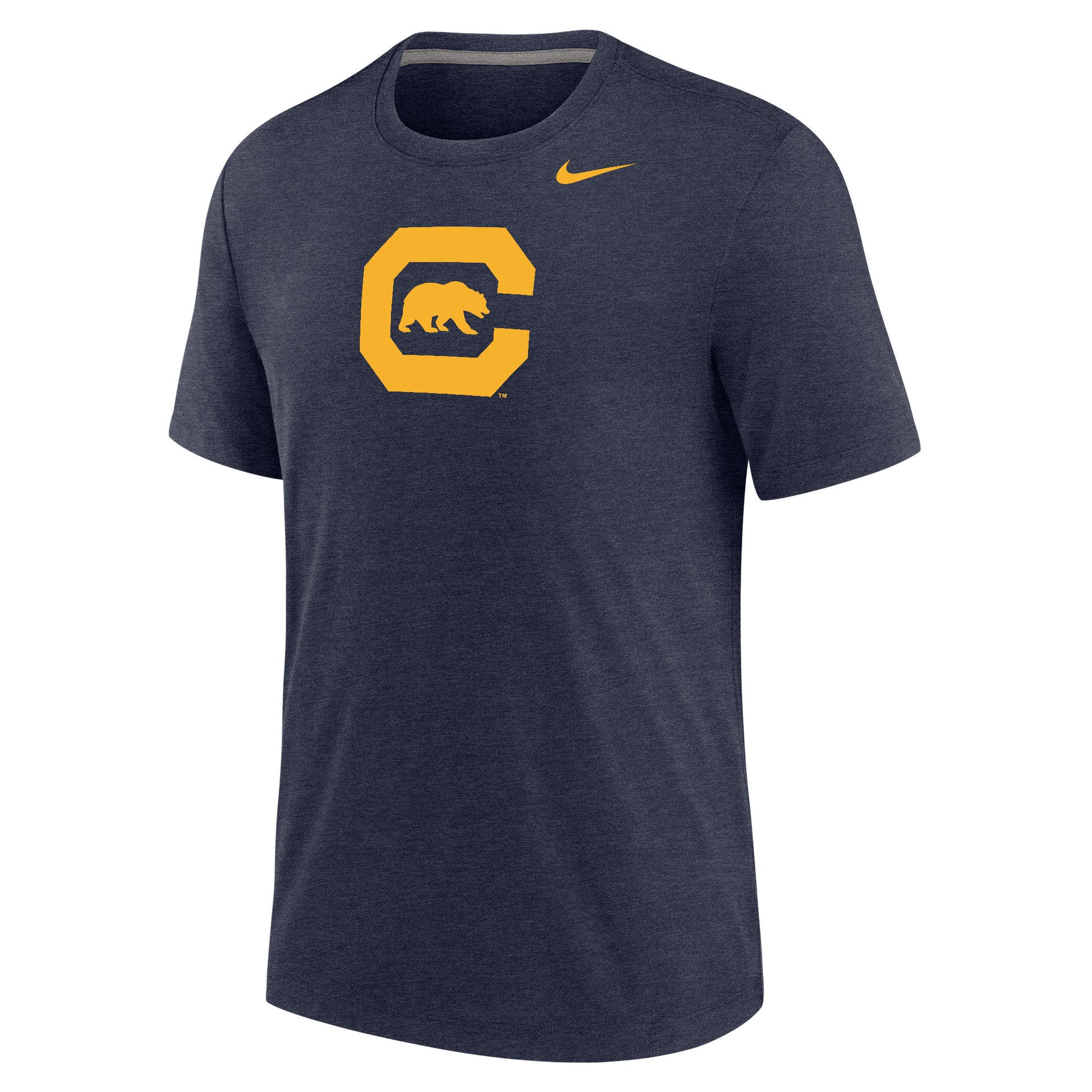 U.C. Berkeley Nike legend Dri-Fit Tri Blend T-Shirt with a retro C Bear logo-Navy-Shop College Wear