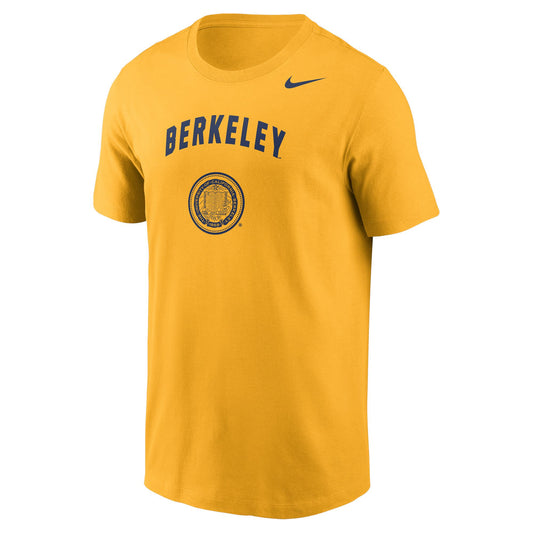 U.C. Berkeley arch and seal Nike legend Dri-Fit cotton T-Shirt-Gold-Shop College Wear