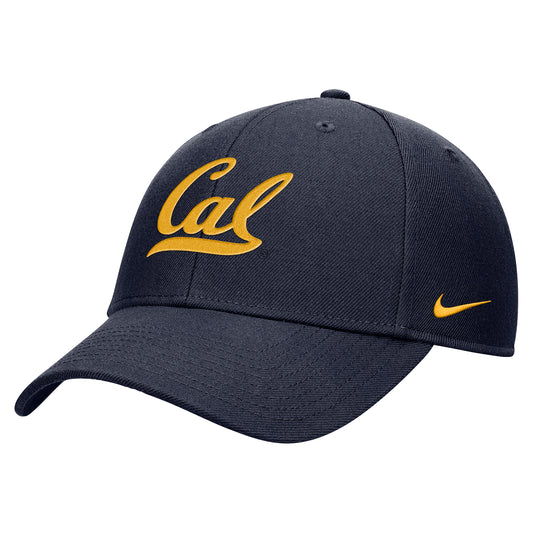 U.C. Berkeley Cal Script Embroidery Nike Club RipStop Hat with Velcro DriFit-Navy-Shop College Wear
