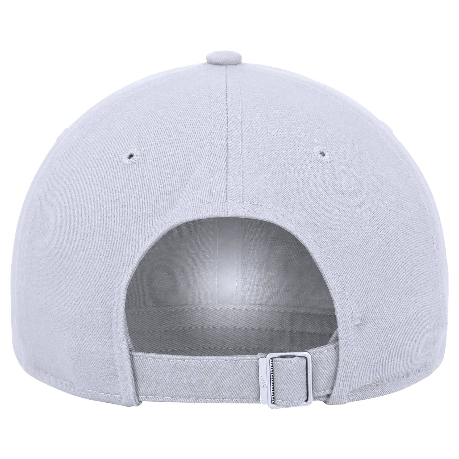 U.C. Berkeley Cal  embroidered Nike Club Unstructured Cap Hat with the C Block logo-White showing the slider.