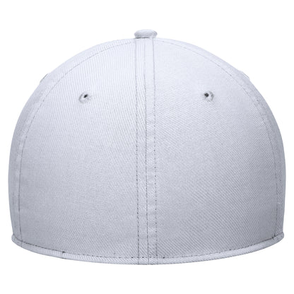 U.C. Berkeley Cal  embroidered Nike Club Unstructured Cap Hat with the C Block logo-White showing the backside stretch fit.
