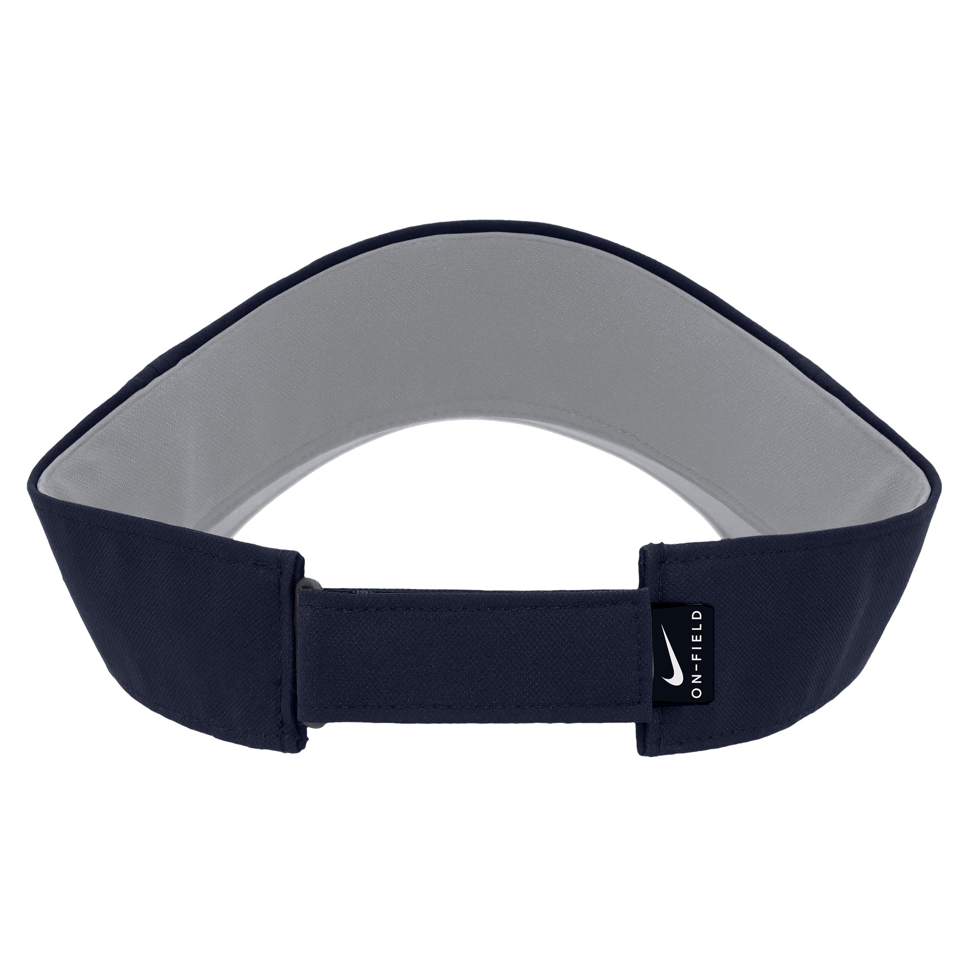 UC Berkeley Cal Block inside Walking Bear embroidered Nike Ace Visor-Navy back side.