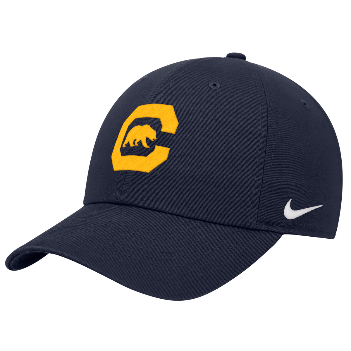 U.C. Berkeley Cal C Bear mascot embroidered Nike Club adjustable Unstructured Cap Hat-Navy