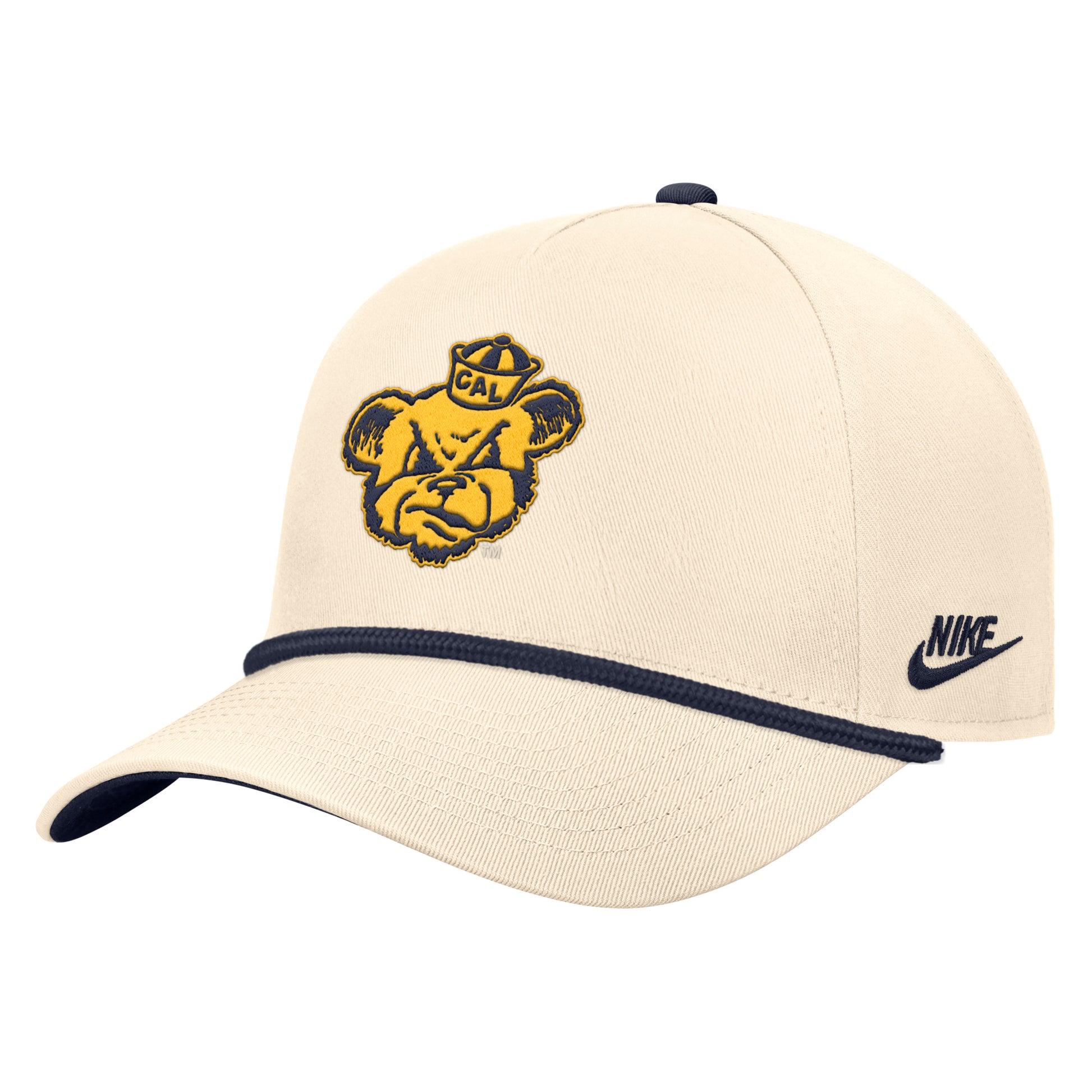 U.C. Berkeley Cal embroidered Nike College Vault Rise visor rope structured snapback Hat-Natural-Shop College Wear