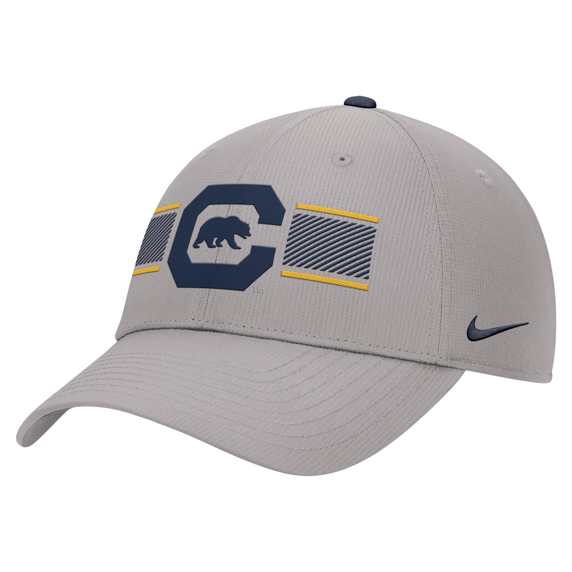 U.C. Berkeley Cal Script Embroidery Nike Club RipStop Dry Performance velcro Hat with -Gray-Shop College Wear