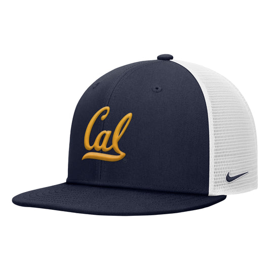 U.C. Berkeley Pro Flat Bill Trucker 3D Embroidery CAL Logo Nike snap back Hat-Navy-Shop College Wear