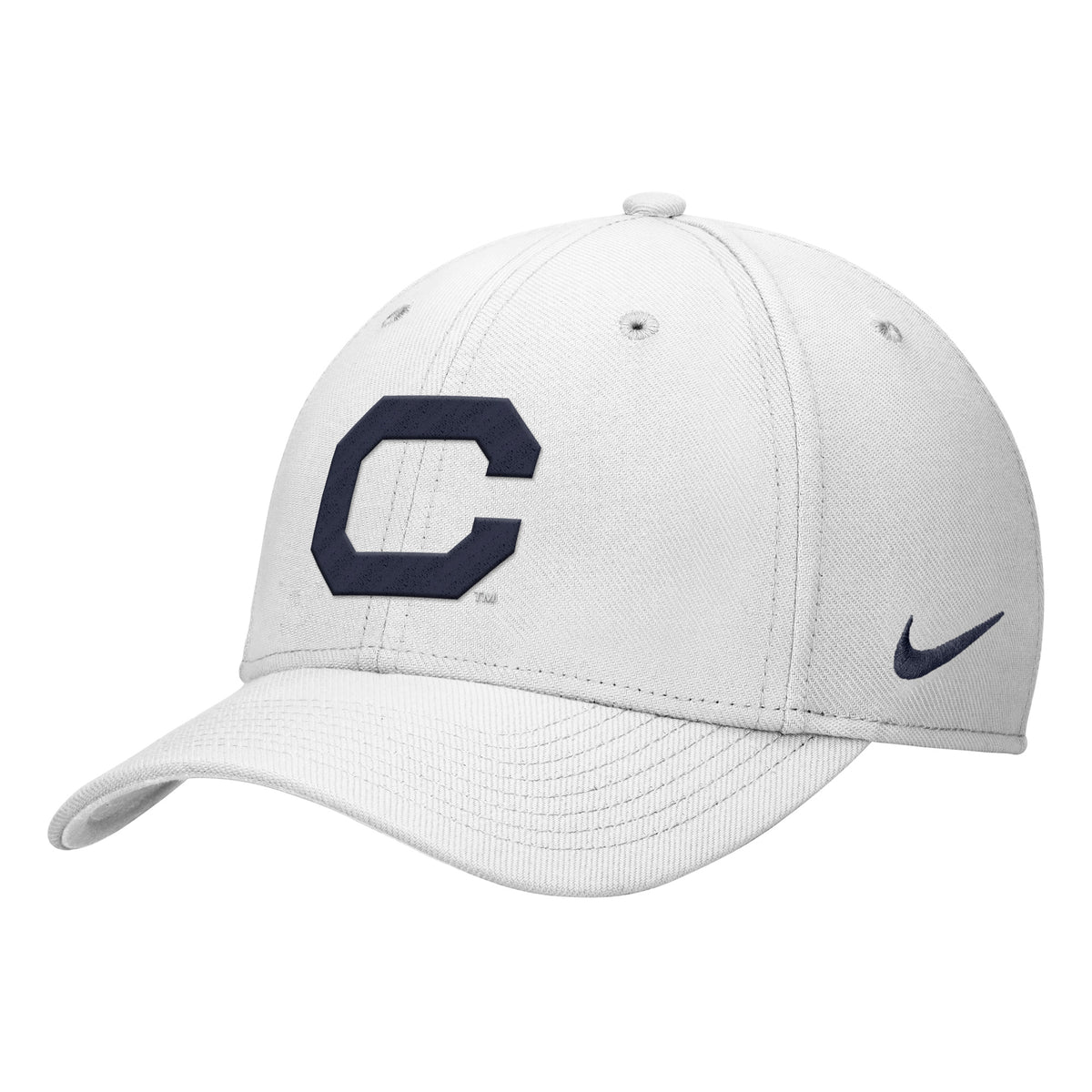 U.C. Berkeley Cal embroidered Nike Swoosh flex/stretch fit hat C Block-White-Shop College Wear