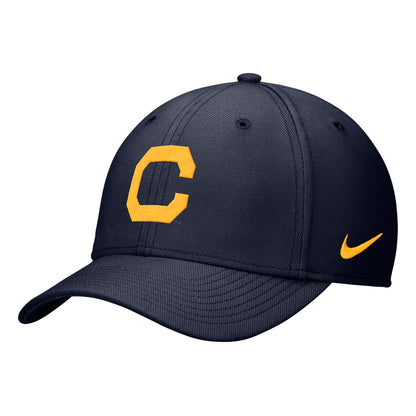 U.C. Berkeley Cal embroidered Nike Swoosh flex/stretch fit hat C Block-Navy-Shop College Wear