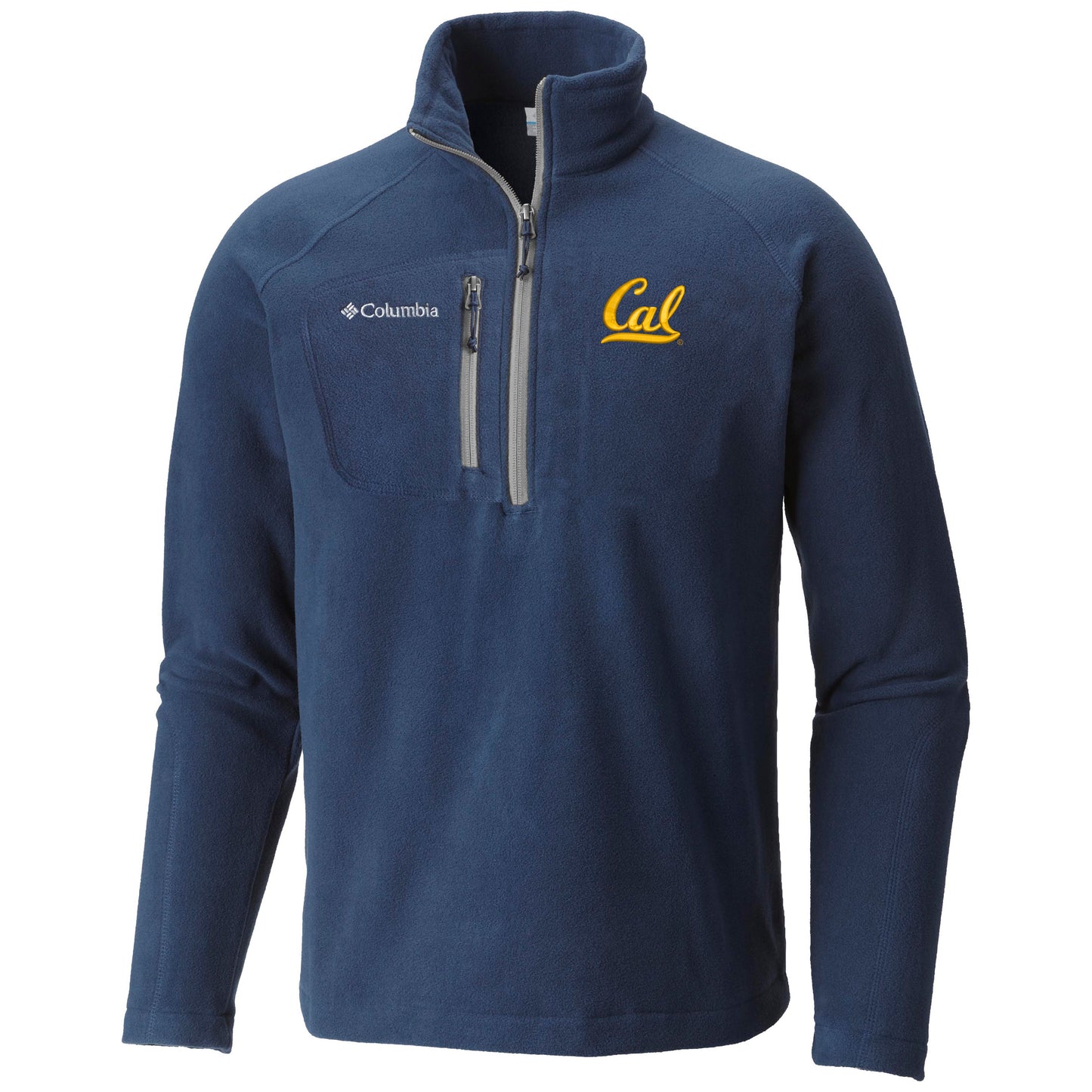 U.C. Berkeley Cal embroidered Columbia half zip men's fleece jacket-Navy-Shop College Wear
