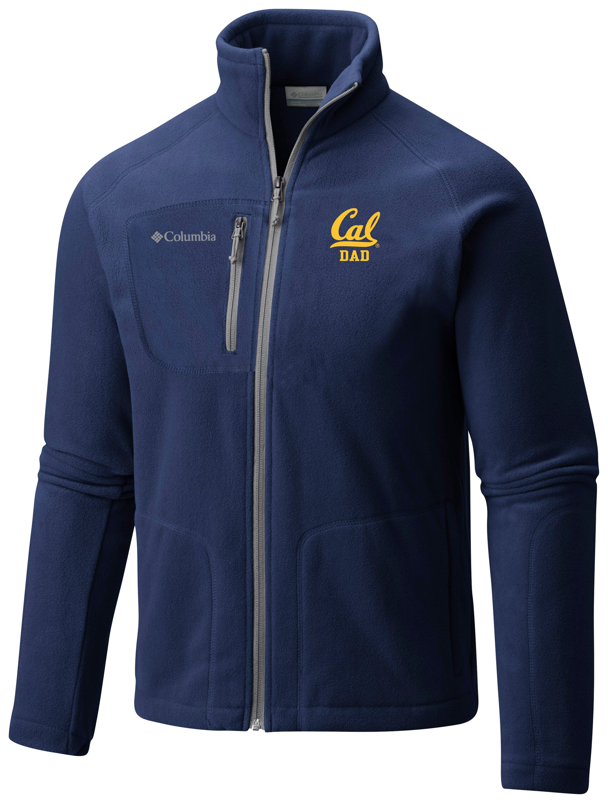 U.C. Berkeley Cal Dad embroidered Columbia Fast Trek II full zip fleece jacket-Navy-Shop College Wear