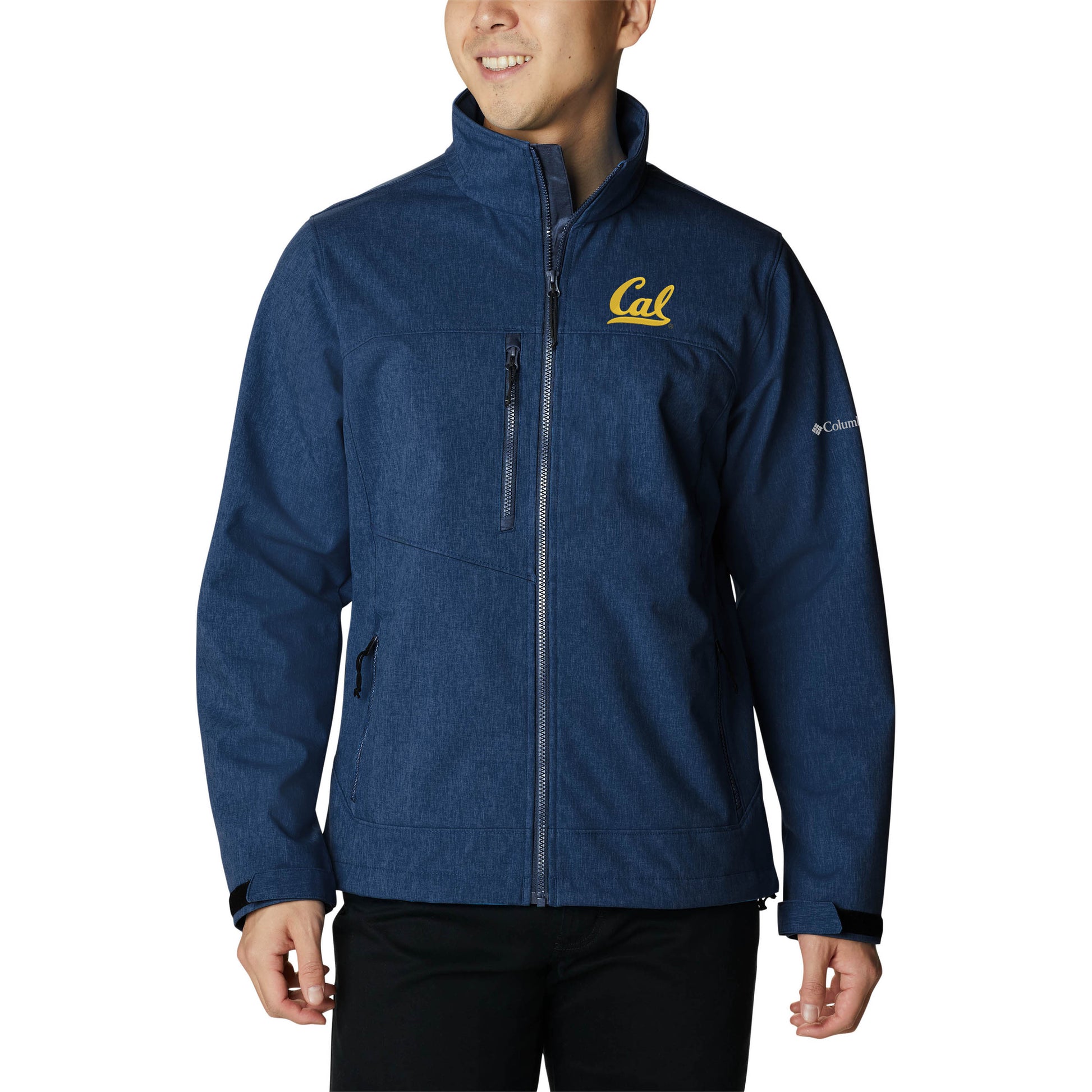 University Of California Berkeley Cal embroidered Columbia tweed Ascender Men's Full Zip Jacket- Navy-Shop College Wear