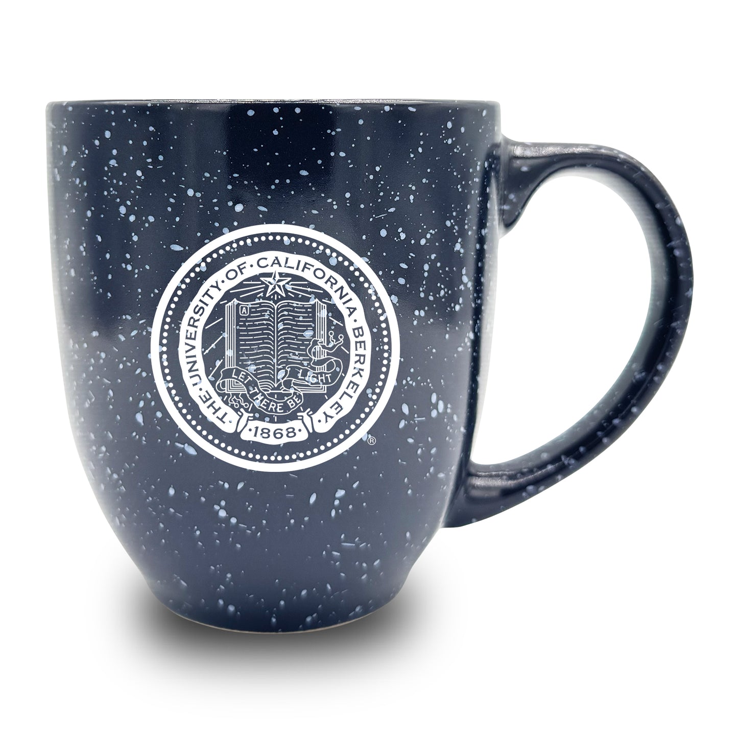 University Of California Berkeley seal Laser Engraved 16 Oz. Speckled Ceramic Mug-Navy-Shop College Wear