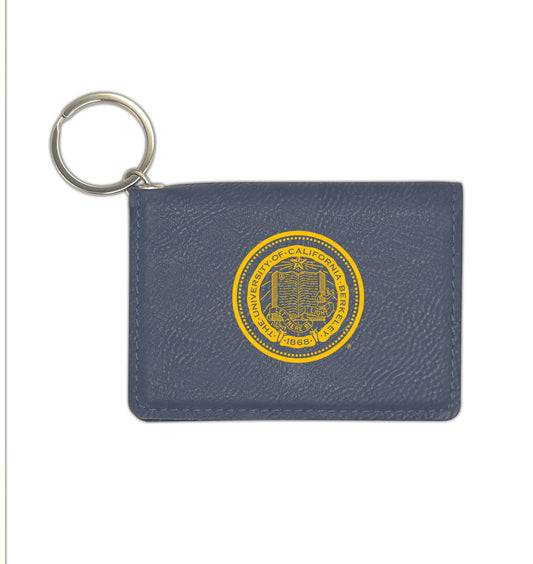 UC Berkeley seal leather ID Holder-Navy-Shop College Wear