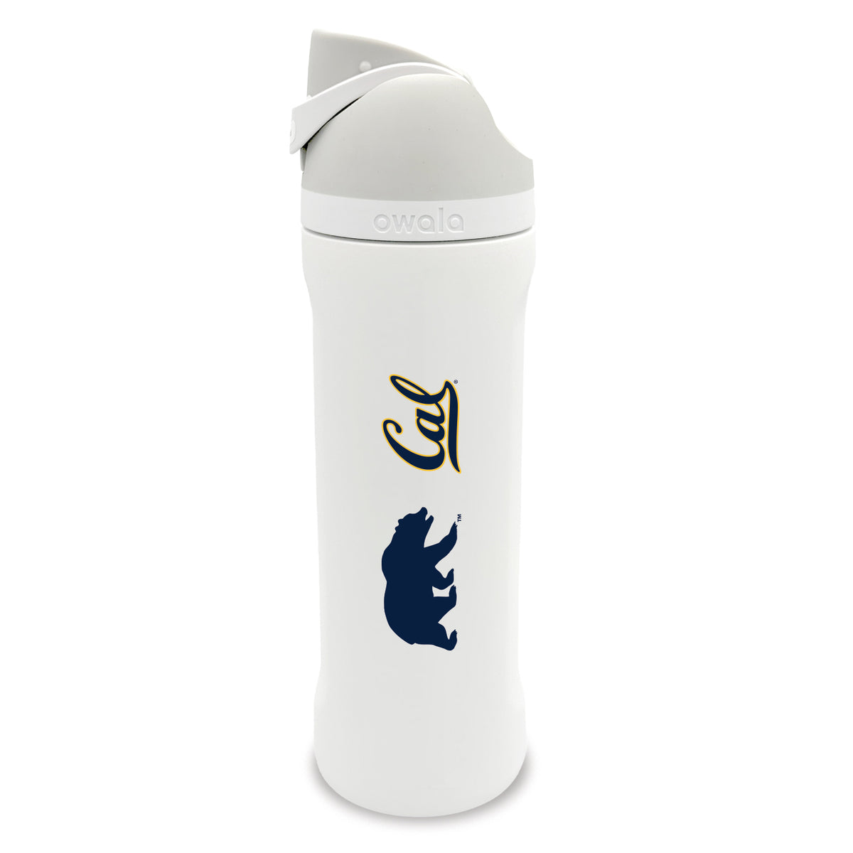 U.C. Berkeley Cal Owala 24 oz Free Sip stainless steel sports bottle- White