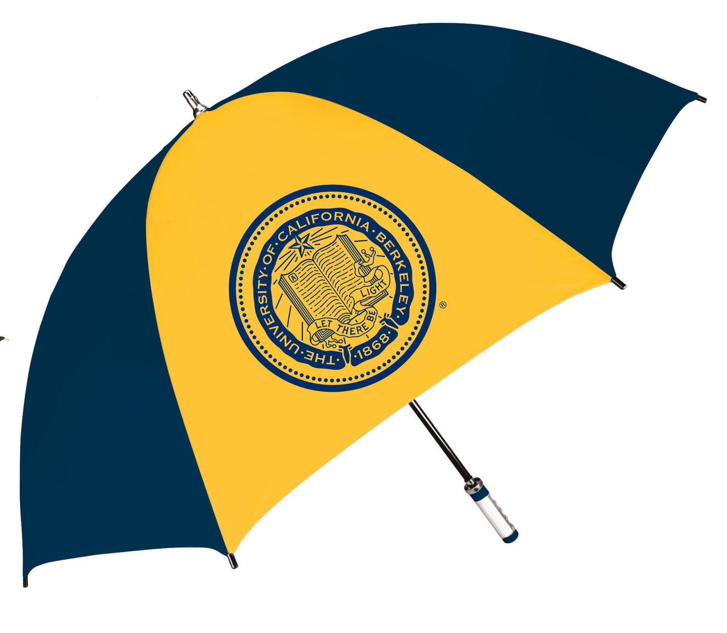 UC Berkeley Cal fiberglass 62" Golf umbrella with the school seal -Navy &Gold-Shop College Wear