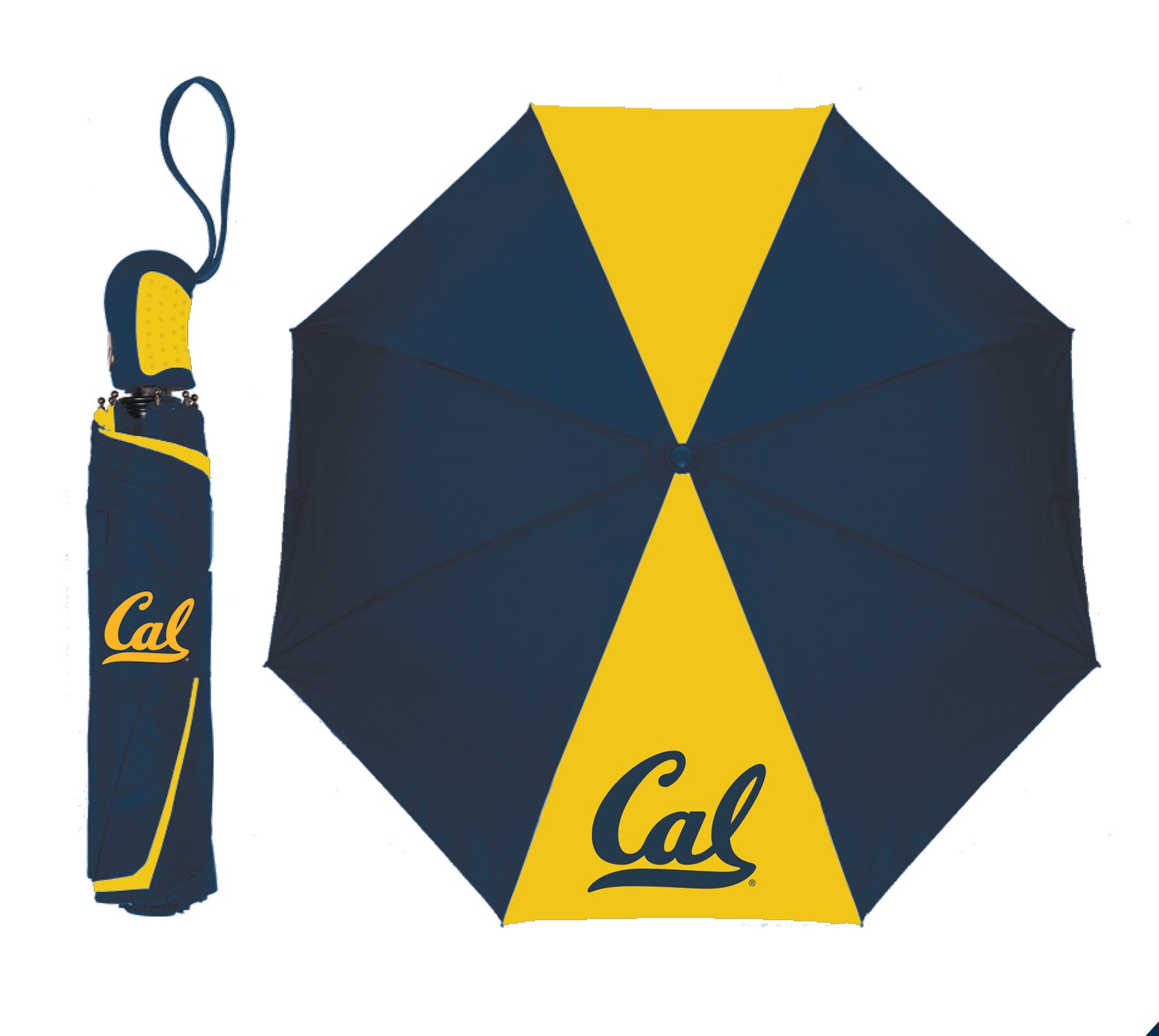 UC Berkeley Cal 42" automatic umbrella with navy script Cal-Shop College Wear