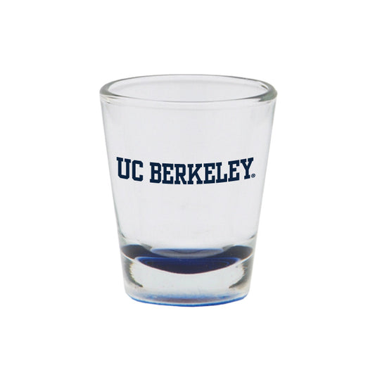 U.C. Berkeley Cal blue colored bottom shot glass-1.5 ounce-Shop College Wear with UC Berkeley printed in navy