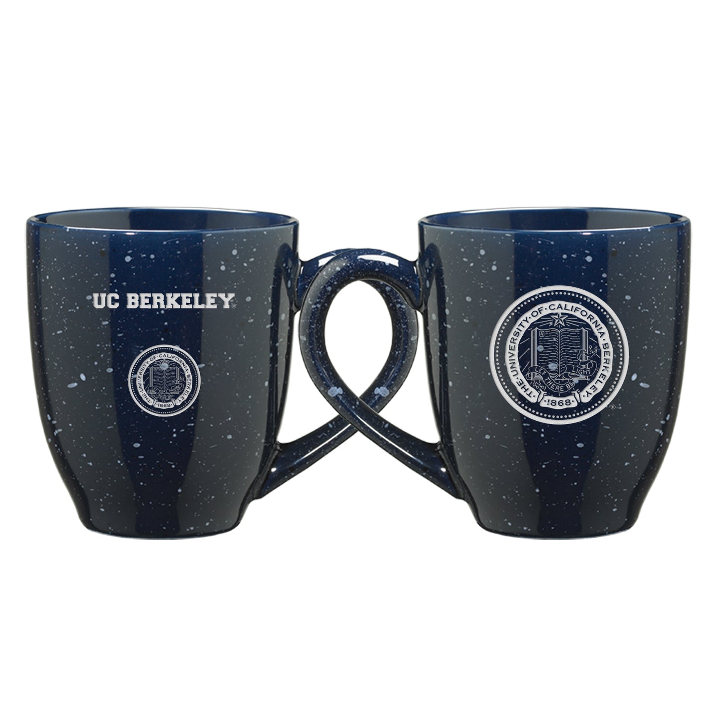 UC Berkeley and Seal Laser Engraved 16 Oz. Speckled Ceramic Mug-Navy-Shop College Wear