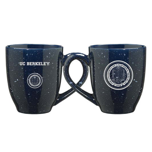 UC Berkeley and Seal Laser Engraved 16 Oz. Speckled Ceramic Mug-Navy-Shop College Wear