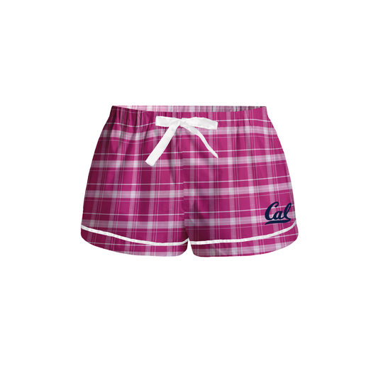 U.C. Berkeley Cal embroidered women's flannel short-Pink-Shop College Wear