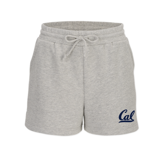 U.C. Berkeley Cal embroidered women's fleece short-Gray-Shop College Wear