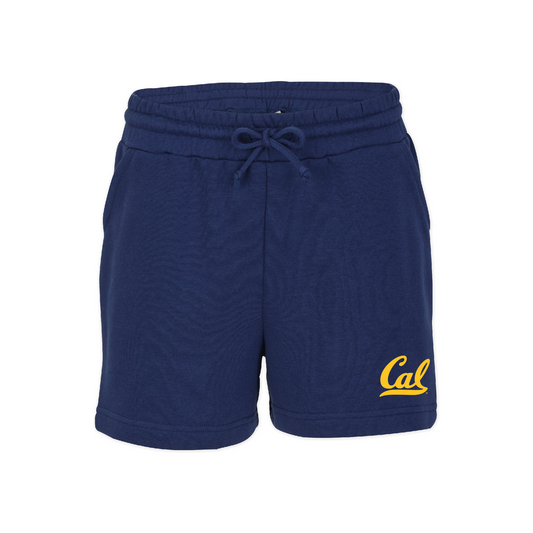 U.C. Berkeley Cal embroidered women's fleece short-Navy-Shop College Wear