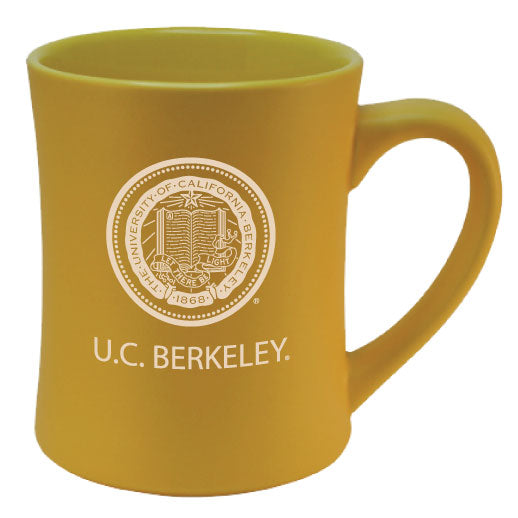 U.C. Berkeley Cal laser engraved school seal over U.C. Berkeley coffee mug-Gold-16 oz.-Shop College Wear