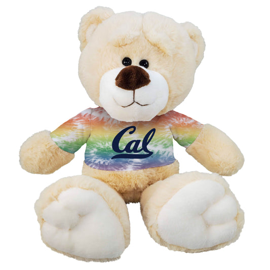 U.C. Berkeley Cal Fuzzy-Wuzzy plush teddy bear with Cal tie dye T-Shirt-Shop College Wear