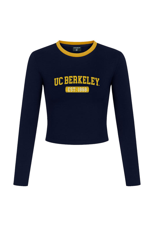 UC Berkeley Cal applique women's baby tee-Navy-Shop College Wear