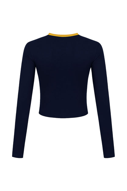 UC Berkeley Cal applique women's baby tee-Navy-Shop College Wear