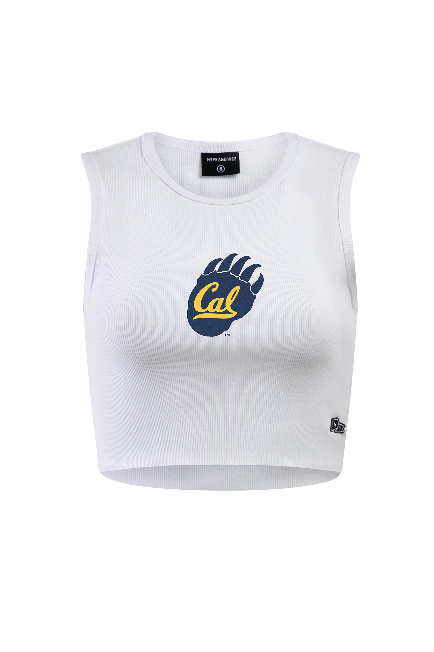 UC Berkeley Cal Rib crop tank top-White