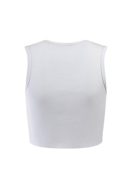 UC Berkeley Cal Rib crop tank top-White back