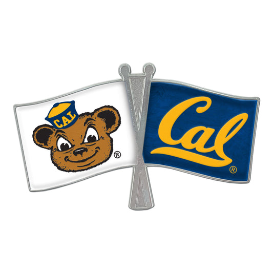 University Of California Berkeley crossed flag Lapel Pin Oski and Cal-Silver-Shop College Wear