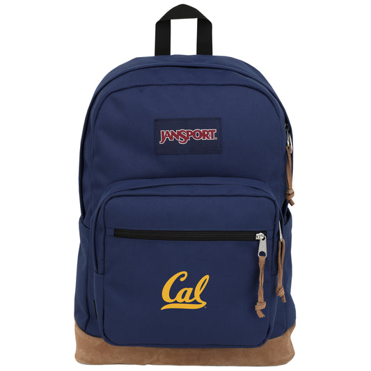 U.C. Berkeley Cal embroidered JanSport leather bottom Backpack-Navy-Shop College Wear