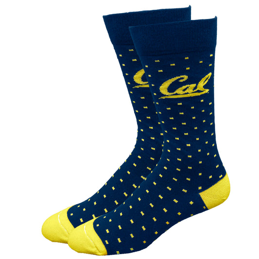 U.C. Berkeley Cal Bears midcalf socks square jacquard-Navy-Shop College Wear