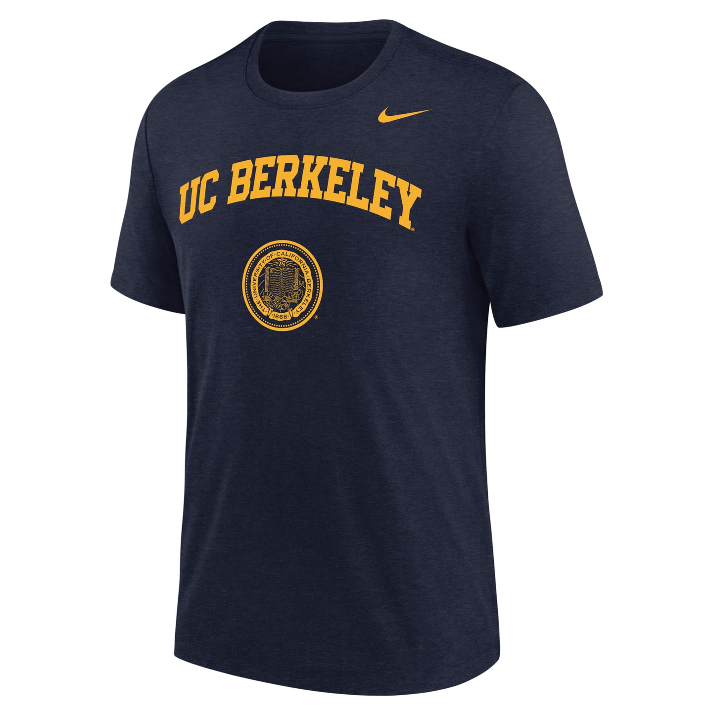 U.C. Berkeley arch and seal Nike legend Dri-Fit Tri Blend T-Shirt Navy-Shop College Wear