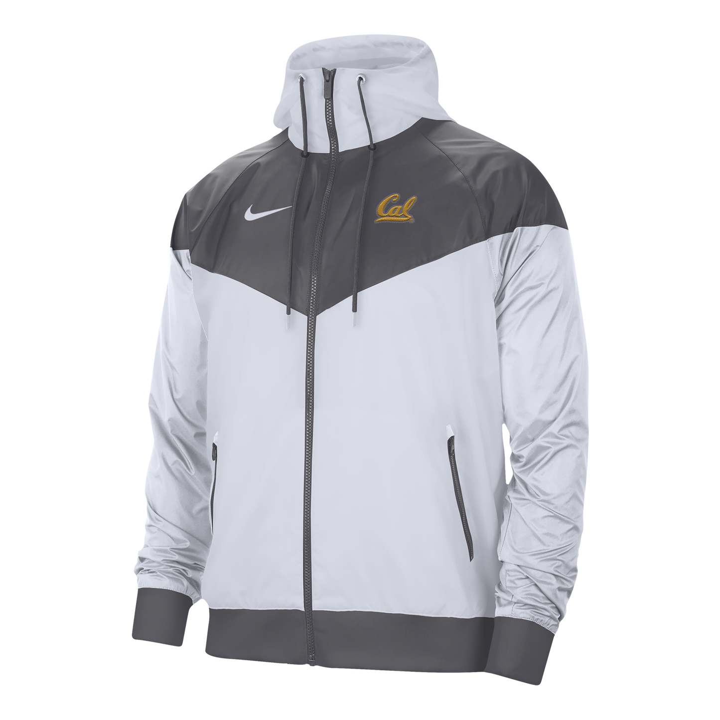 U.C. Berkeley Cal embroidered Nike Windrunner jacket-White-Shop College Wear