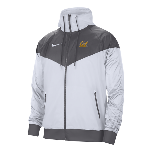 U.C. Berkeley Cal embroidered Nike Windrunner jacket-White-Shop College Wear