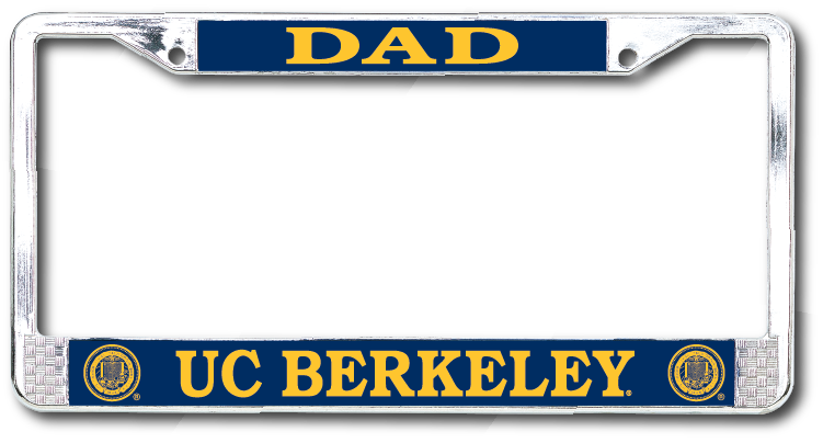 U.C. Berkeley Cal Dad Dome Standard Chrome license plate frame-Silver-Shop College Wear