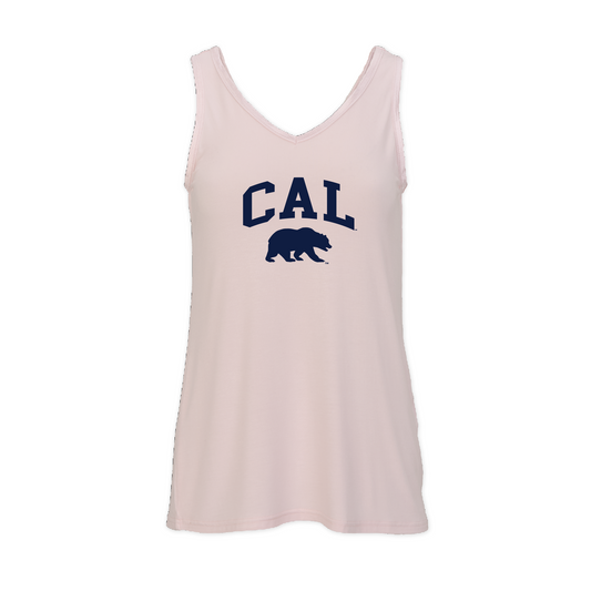 UC Berkeley Cal Block and Bear women's tank top-Pink-Shop College Wear