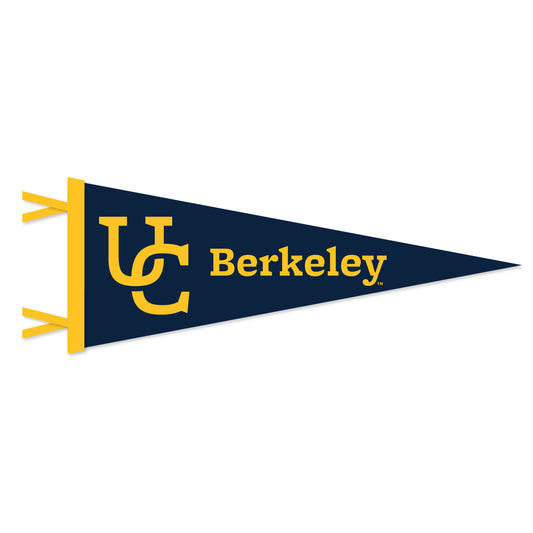 UC Berkeley interlocking logo felt pennant 9 inchesx24 inches- Navy-Shop College Wear