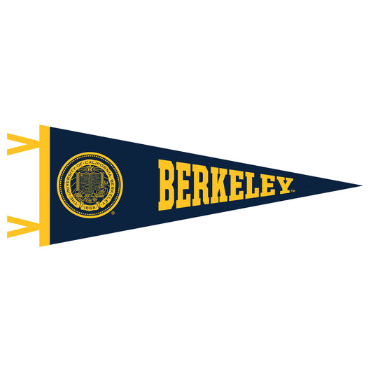 U.C. Berkeley and seal 12 inches X30 inches Felt pennant- NAVY-Shop College Wear