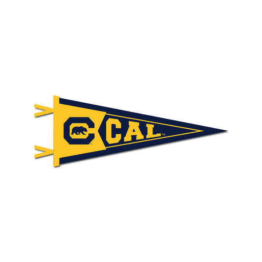 U.C. Berkeley Cal split color flock plus pennant Cal block 7 inches by 18 inches-Navy-Shop College Wear