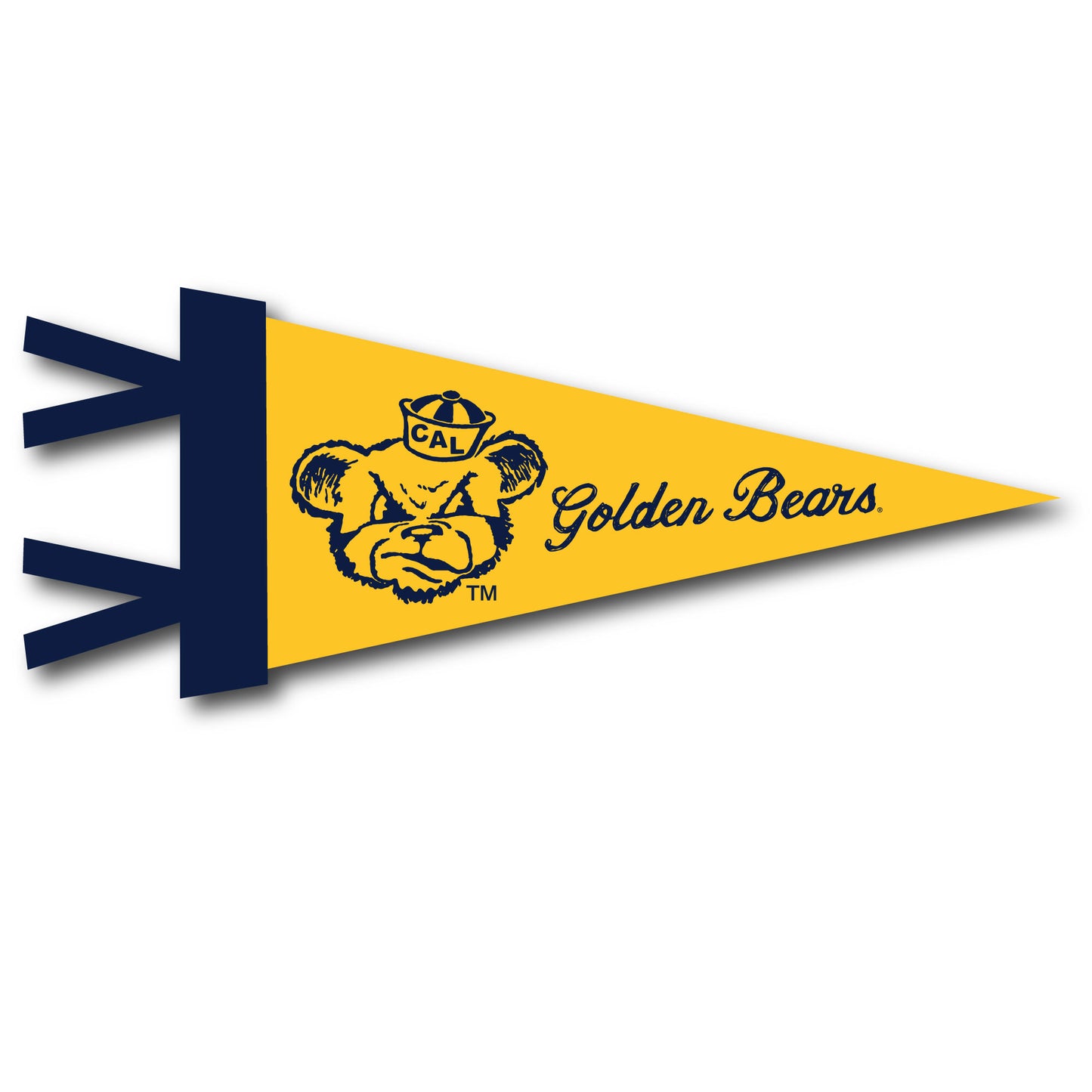 U.C. Berkeley Cal retro bear mascot mini felt pennant 4" X 9"-Gold-Shop College Wear